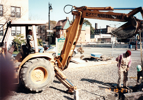 Street being laid